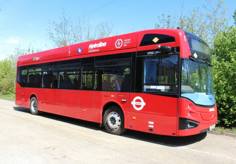 Red Electric Metro Bus